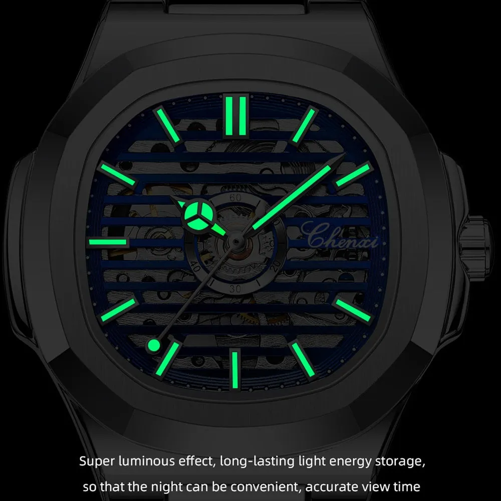CHENXI New Automatic Mechanical Watch Men Clock Top Luxury Brand Skeleton Tourbillon Watches Waterproof Luminous Wristwatches