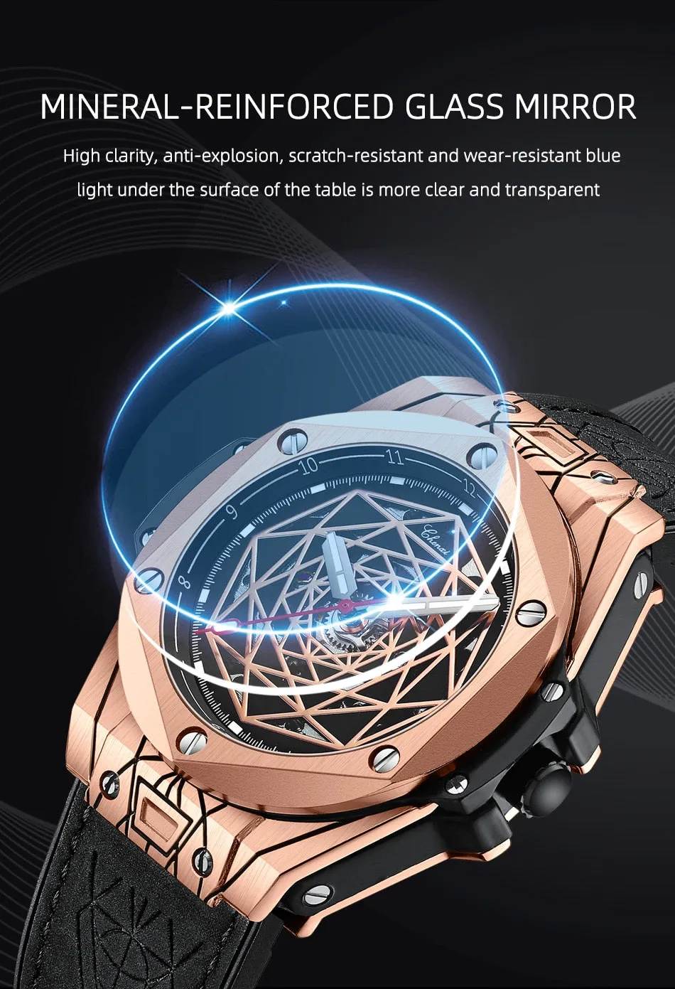 CHENXI New Men Automatic Business Watch Luxury Brand Fashion Leather Waterproof Mechanical Tourbillon Wristwatch Mens Watches