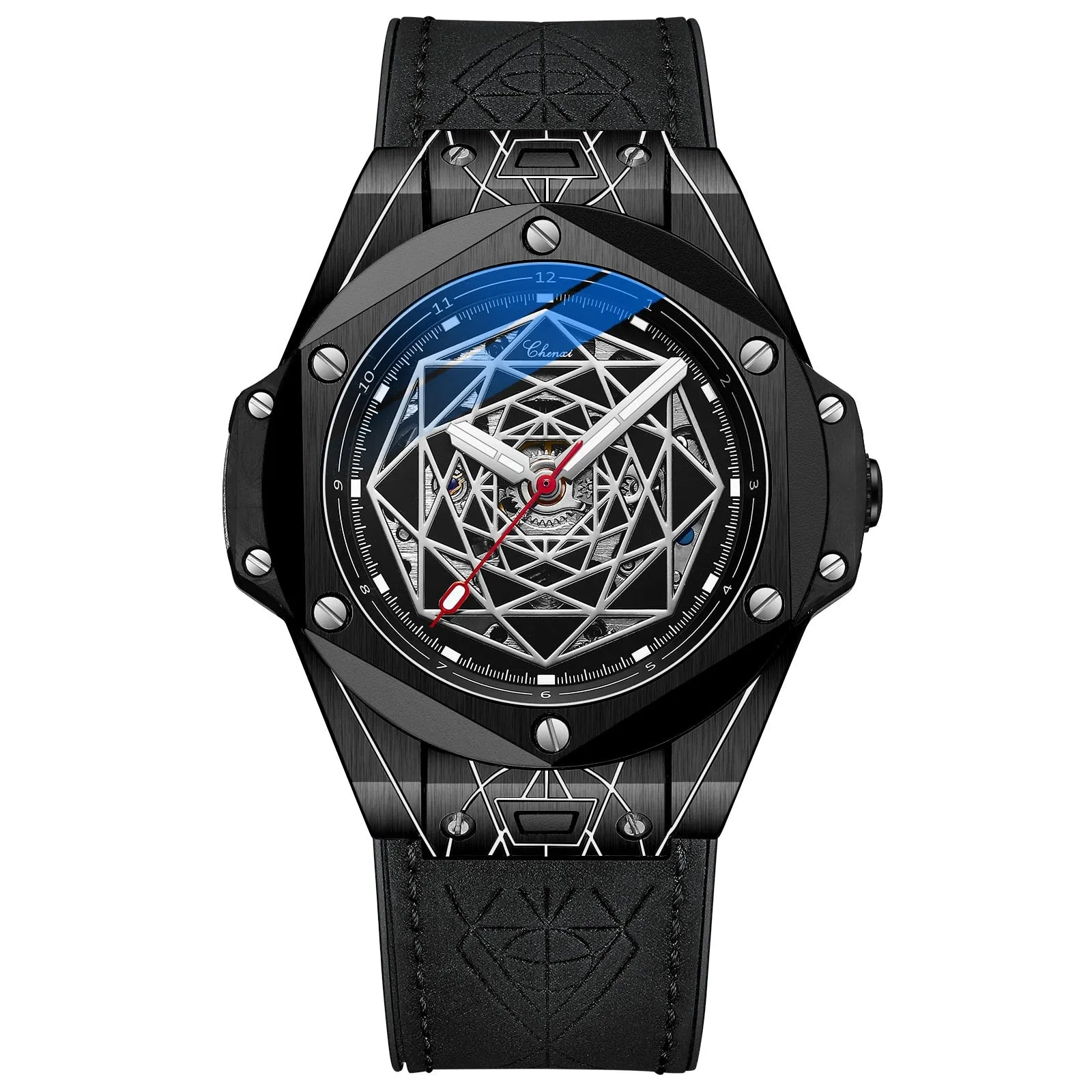 CHENXI New Men Automatic Business Watch Luxury Brand Fashion Leather Waterproof Mechanical Tourbillon Wristwatch Mens Watches