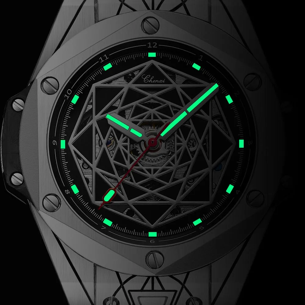 CHENXI New Men Automatic Business Watch Luxury Brand Fashion Leather Waterproof Mechanical Tourbillon Wristwatch Mens Watches