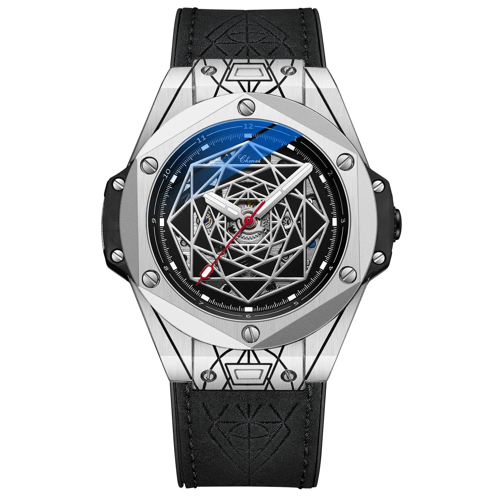 CHENXI New Men Automatic Business Watch Luxury Brand Fashion Leather Waterproof Mechanical Tourbillon Wristwatch Mens Watches