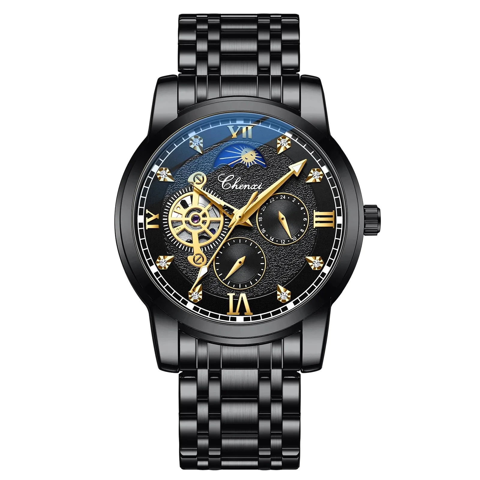 CHENXI New Watches Mechanical Automatic Watch Men Waterproof Tourbillon Sport Clock Stainless Steel Wristwatch Relogio masculino