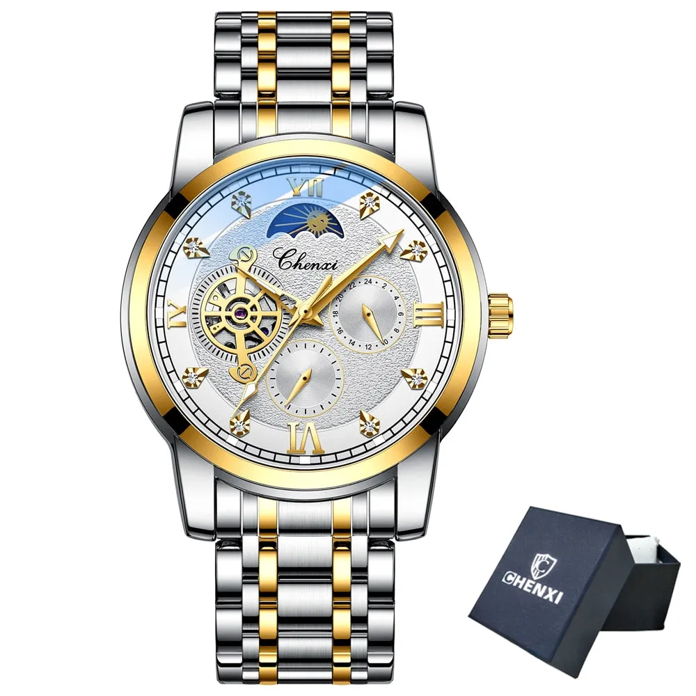 CHENXI New Watches Mechanical Automatic Watch Men Waterproof Tourbillon Sport Clock Stainless Steel Wristwatch Relogio masculino