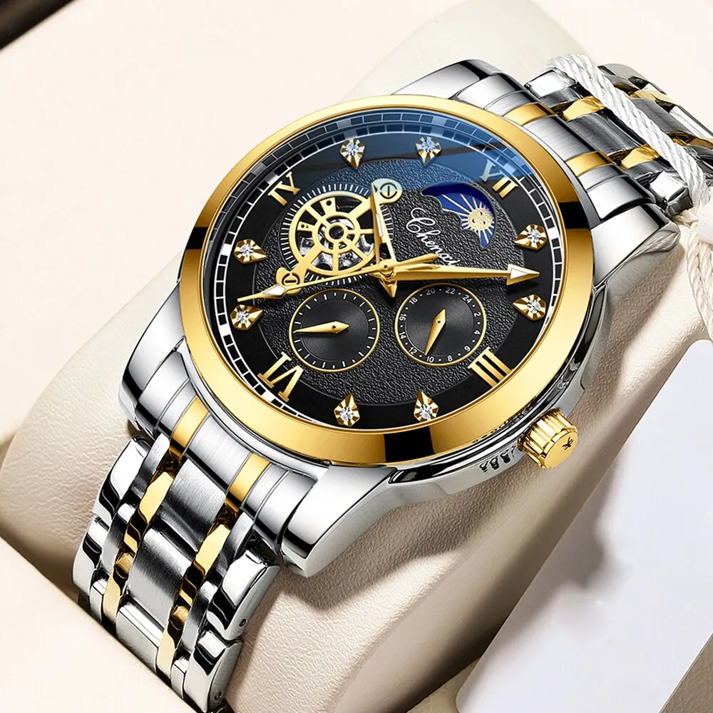 CHENXI New Watches Mechanical Automatic Watch Men Waterproof Tourbillon Sport Clock Stainless Steel Wristwatch Relogio masculino