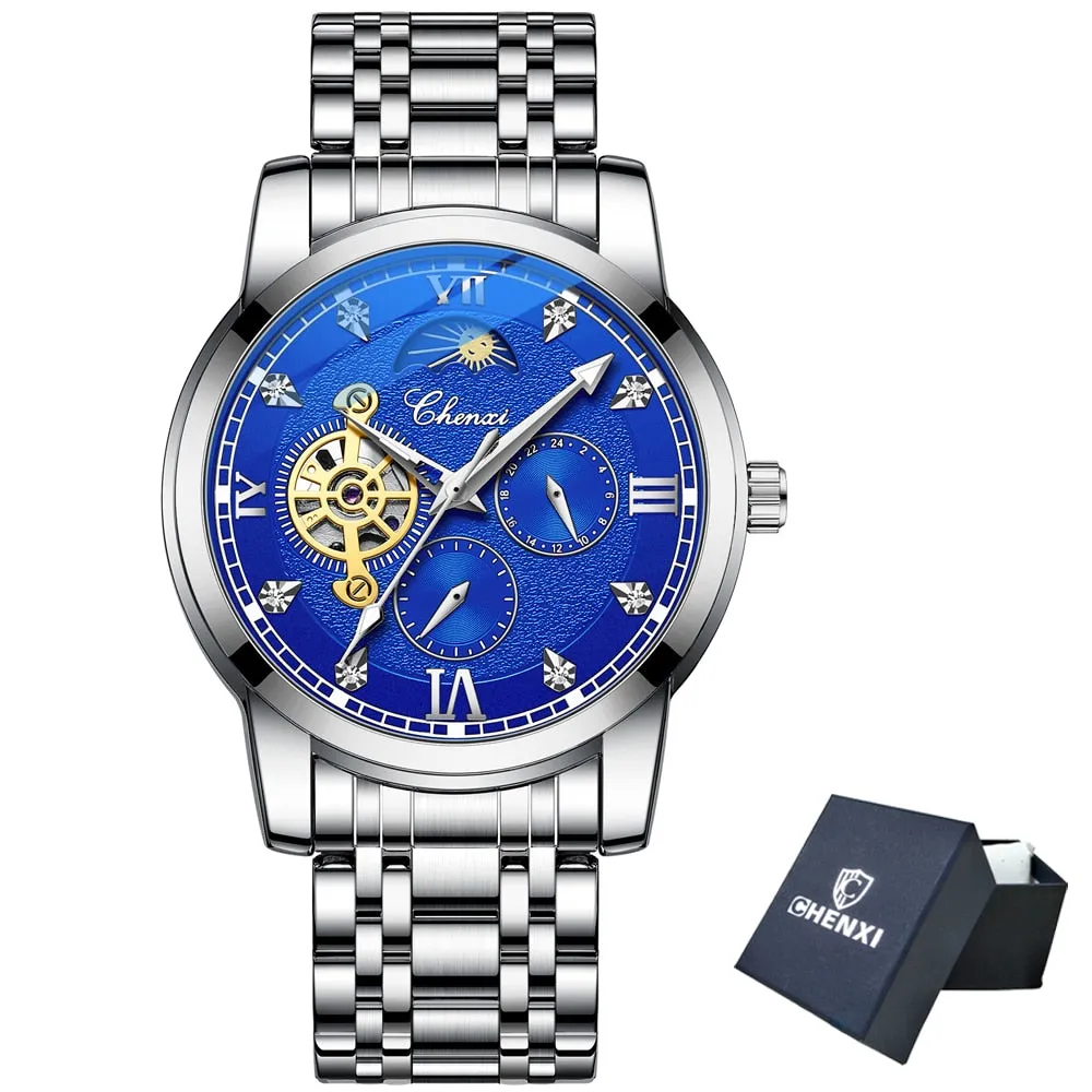 CHENXI New Watches Mechanical Automatic Watch Men Waterproof Tourbillon Sport Clock Stainless Steel Wristwatch Relogio masculino