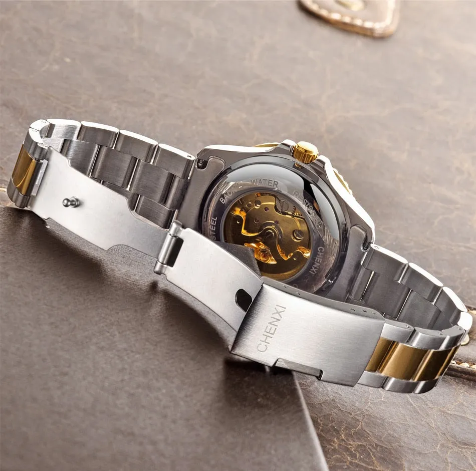 CHENXI Watch Automatic Mechanical Watches Man Wristwatches Men&#39;s Mechanical Watch Male Black Hollow out Clock Relogio Masculino