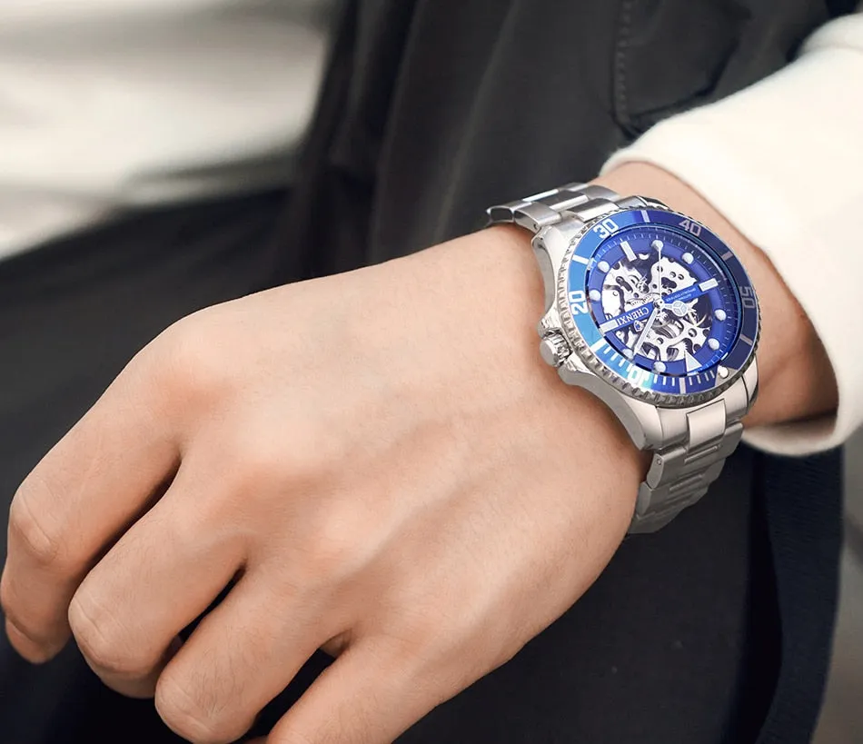 CHENXI Watch Automatic Mechanical Watches Man Wristwatches Men&#39;s Mechanical Watch Male Black Hollow out Clock Relogio Masculino