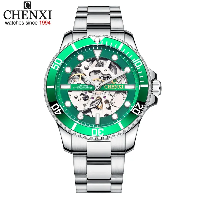 CHENXI Watch Automatic Mechanical Watches Man Wristwatches Men&#39;s Mechanical Watch Male Black Hollow out Clock Relogio Masculino