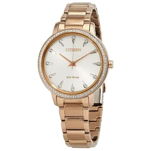 Citizen Silhouette Crystal Silver Dial Ladies Watch FE7043-55A