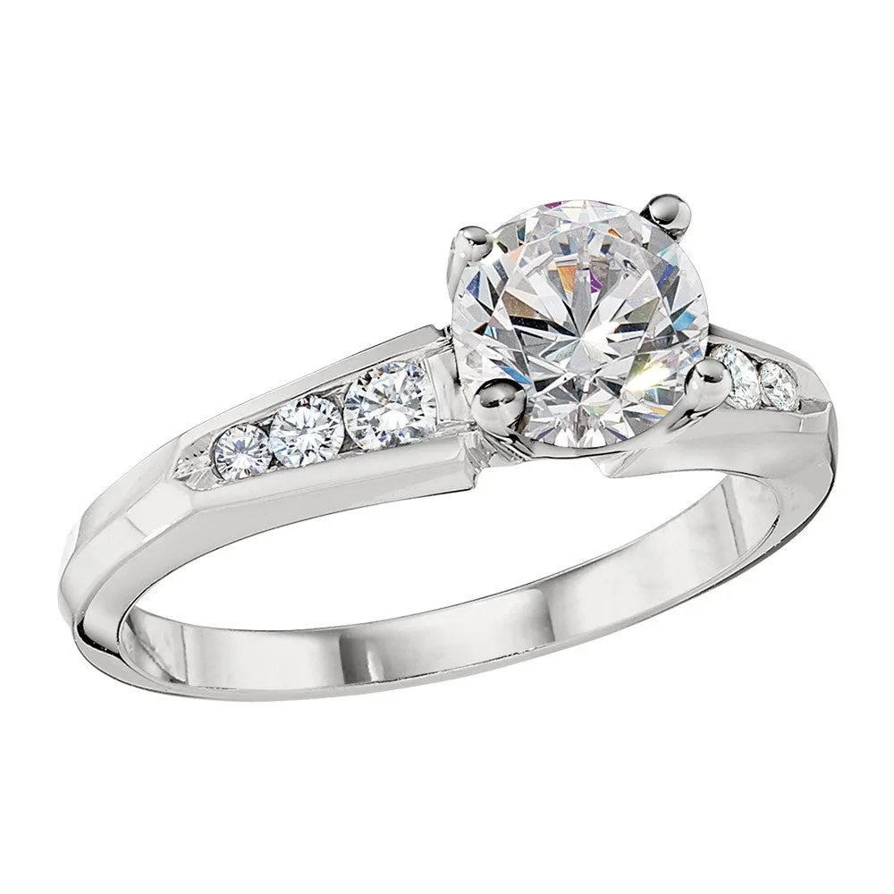 Classic Channel Set Engagement Ring - Tapered Knife Edge