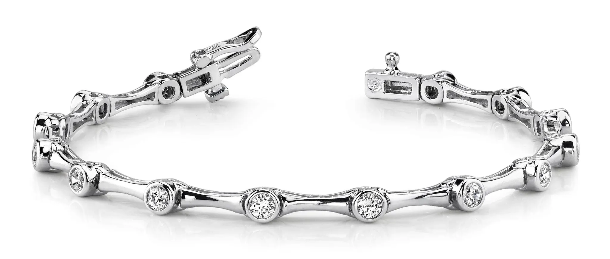 Classic Column Link Diamond Bracelet with 1.40 ct.(finished) 3.0mm
