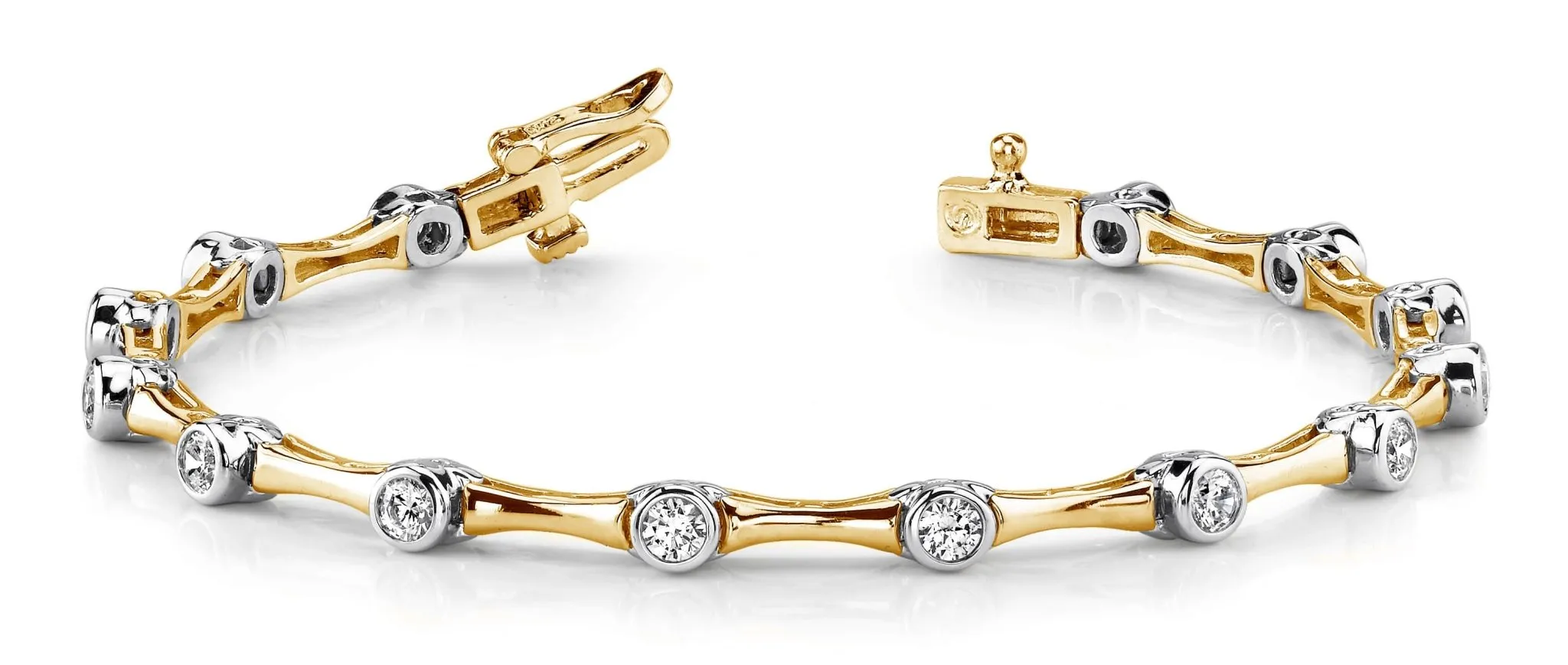 Classic Column Link Diamond Bracelet with 1.40 ct.(finished) 3.0mm