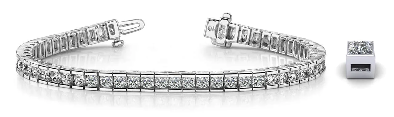 Classic Diamond Box Lab-Grown Diamond Tennis Bracelet with 3.52 ct.(finished) 2.5mm