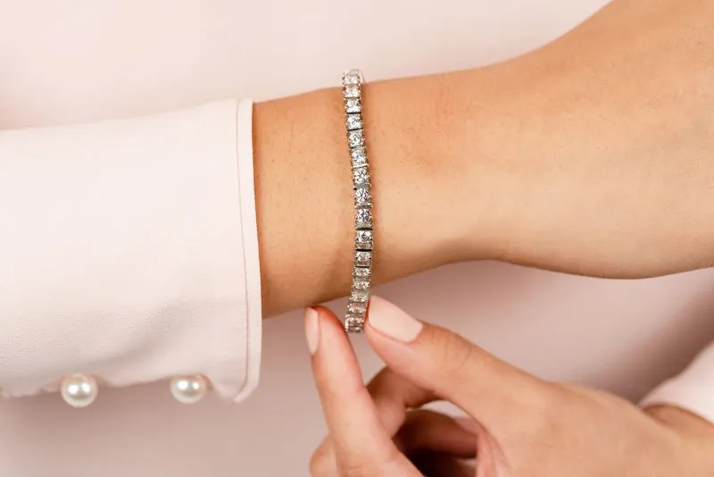 Classic Diamond Link Prong Set Lab-Grown Diamond Tennis Bracelet with 2.59 ct.(finished) 2.5mm