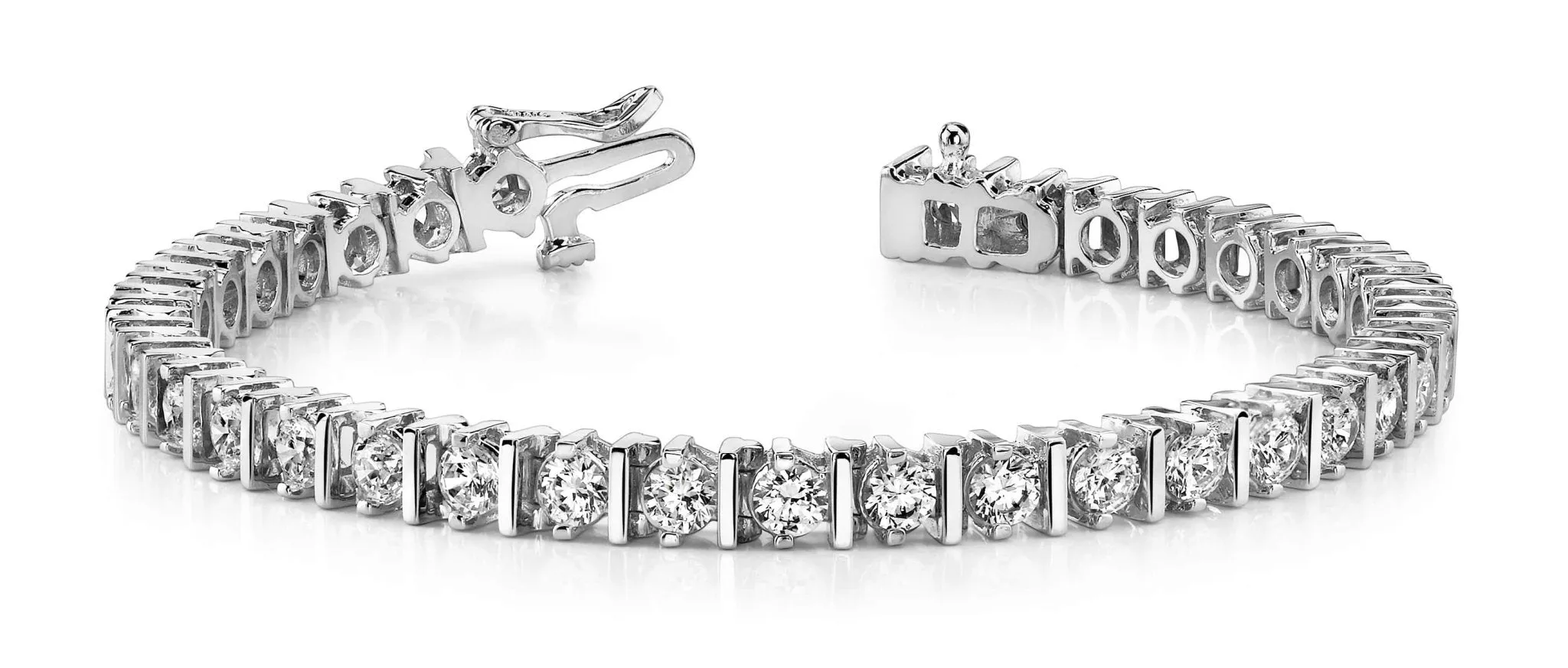 Classic Diamond Link Prong Set Lab-Grown Diamond Tennis Bracelet with 2.59 ct.(finished) 2.5mm