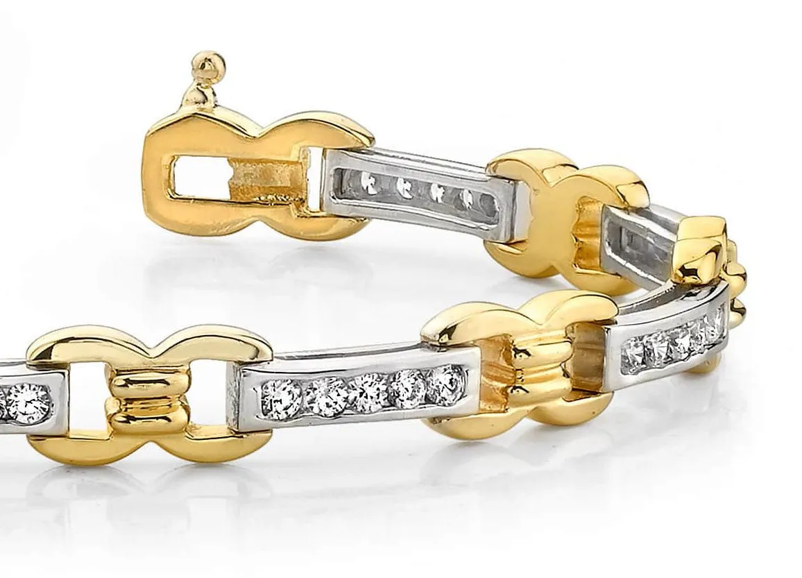 Classic Figure 8 Link Diamond Bracelet with 1.00 ct.(finished) 1.5mm