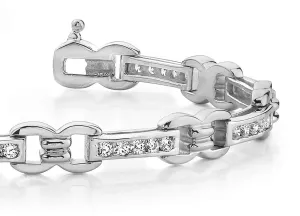 Classic Figure 8 Link Diamond Bracelet with 1.00 ct.(finished) 1.5mm