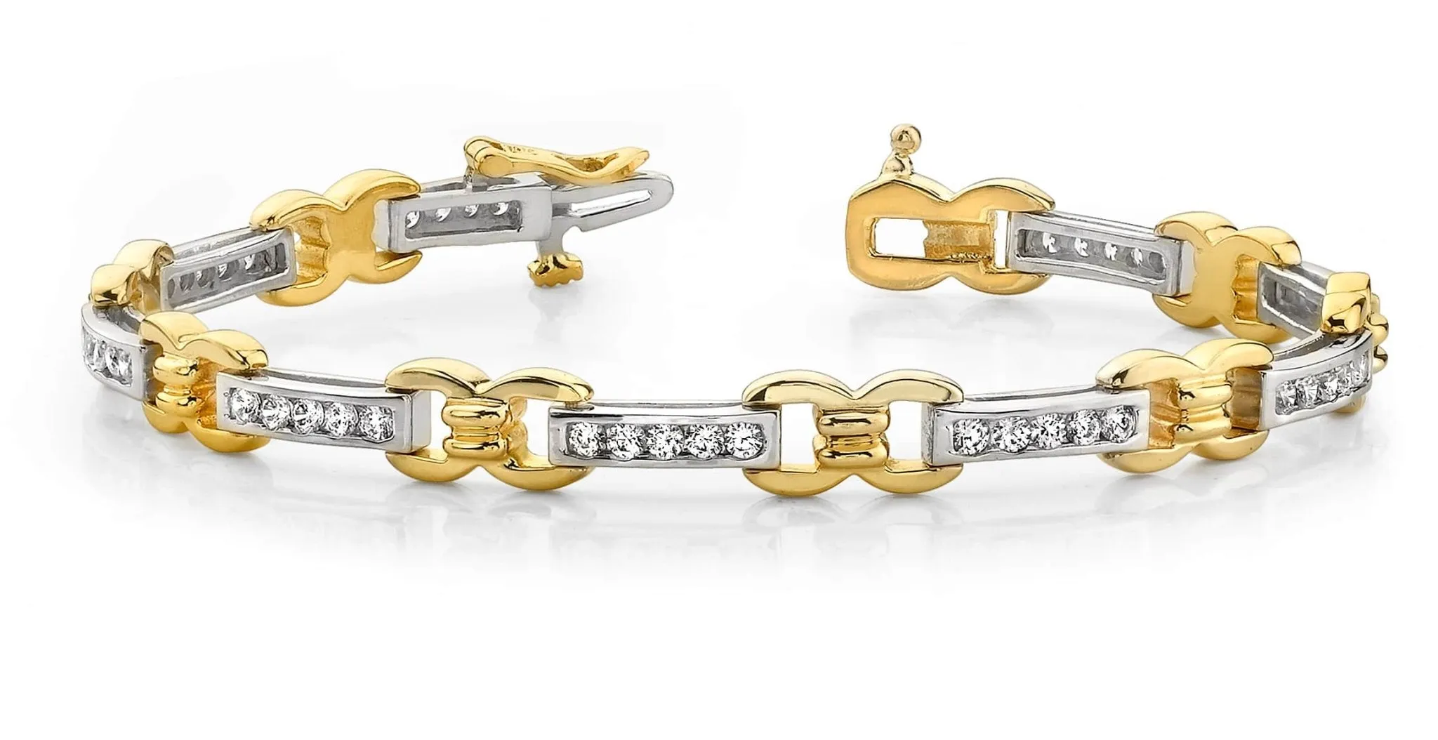 Classic Figure 8 Link Diamond Bracelet with 1.00 ct.(finished) 1.5mm