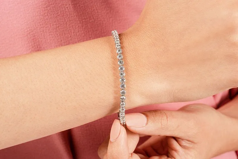 Classic Four Prong Lab-Grown Diamond Tennis Bracelet with 11.20 ct.(finished) 4.5mm