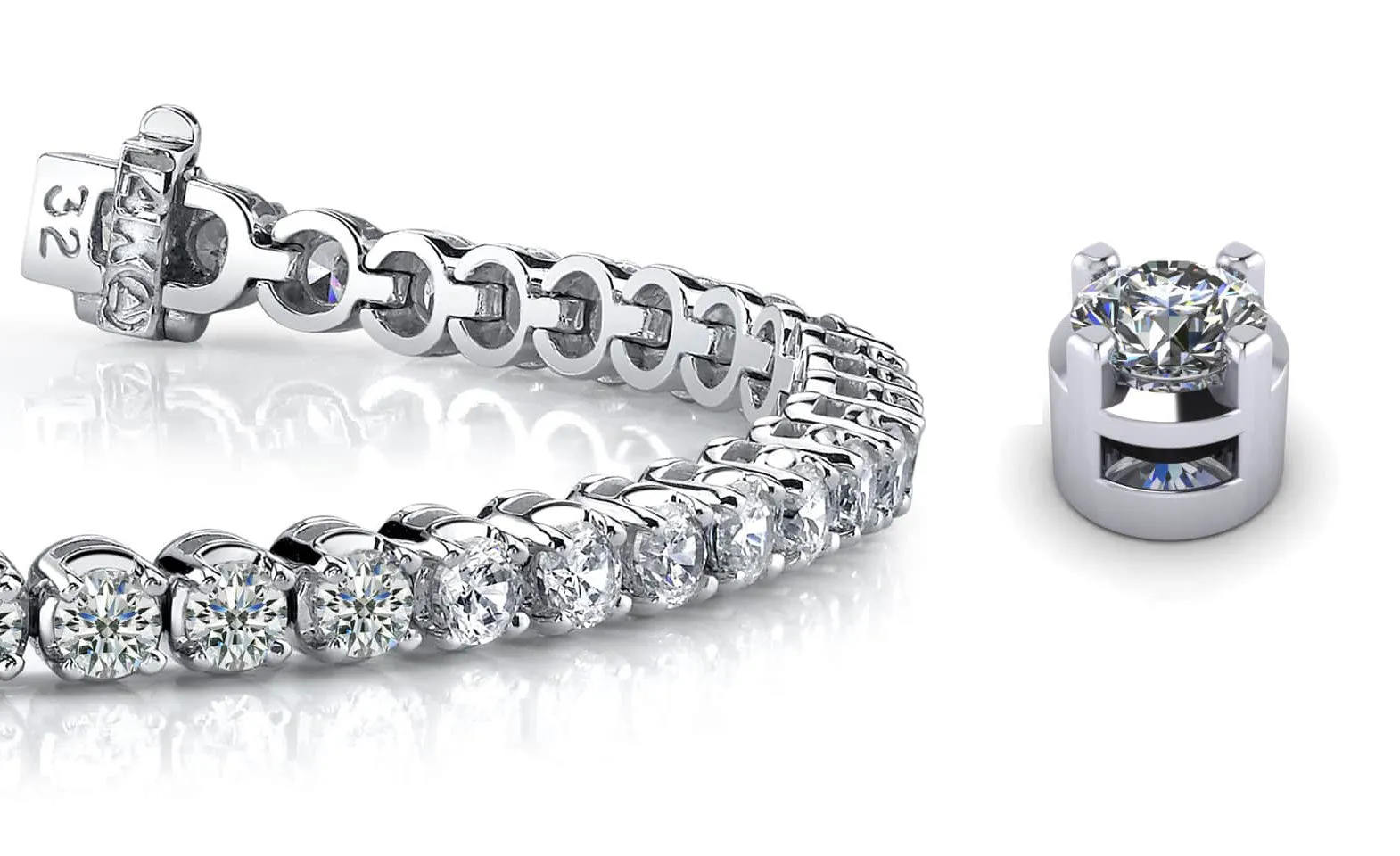 Classic Four Prong Lab-Grown Diamond Tennis Bracelet with 11.20 ct.(finished) 4.5mm