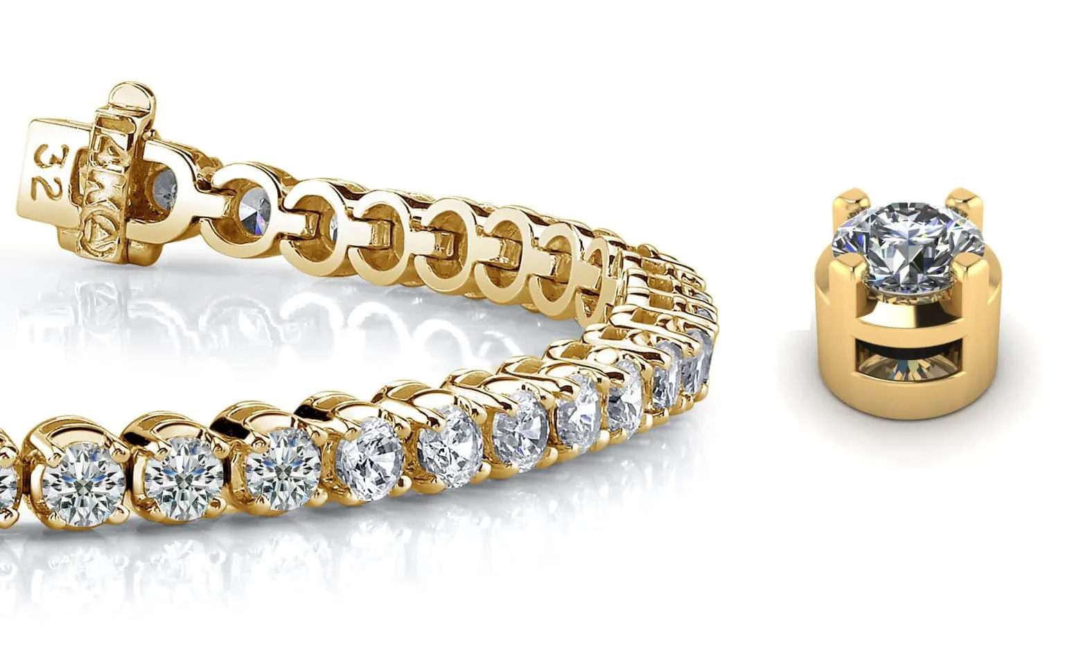 Classic Four Prong Lab-Grown Diamond Tennis Bracelet with 11.20 ct.(finished) 4.5mm