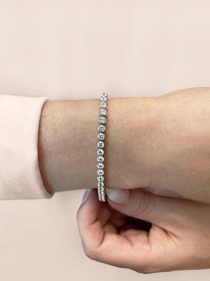 Classic Four Prong Lab-Grown Diamond Tennis Bracelet with 11.20 ct.(finished) 4.5mm