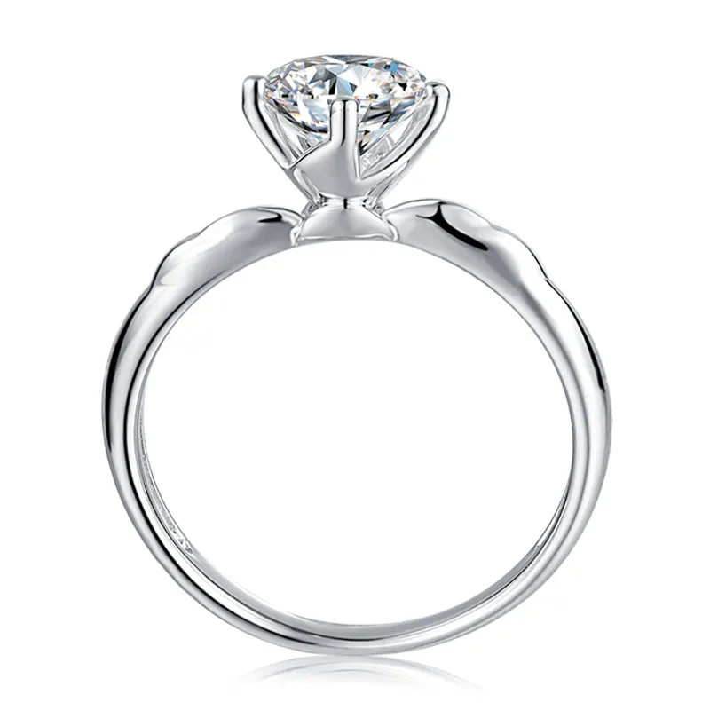 Classic Round Cut Moissanite Diamond Windmill Solitaire Rings