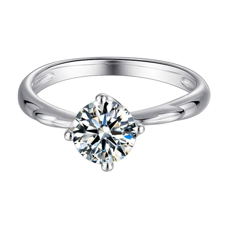Classic Round Cut Moissanite Diamond Windmill Solitaire Rings