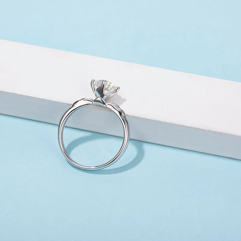 Classic Round Cut Moissanite Diamond Windmill Solitaire Rings