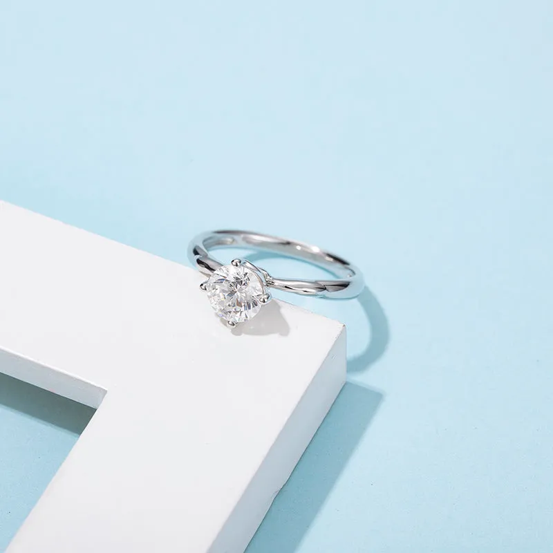 Classic Round Cut Moissanite Diamond Windmill Solitaire Rings