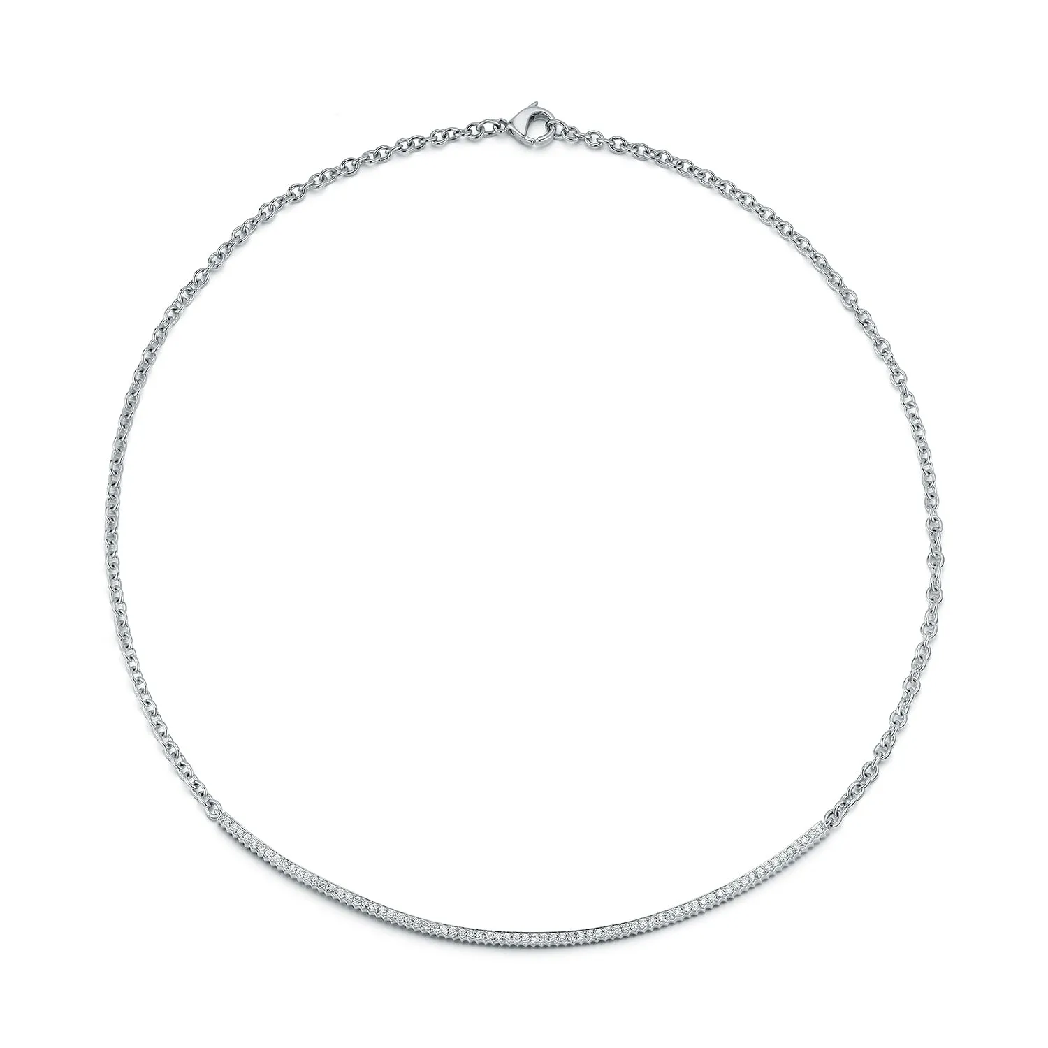 CLIVE 18K DIAMOND FLUTED BAR NECKLACE