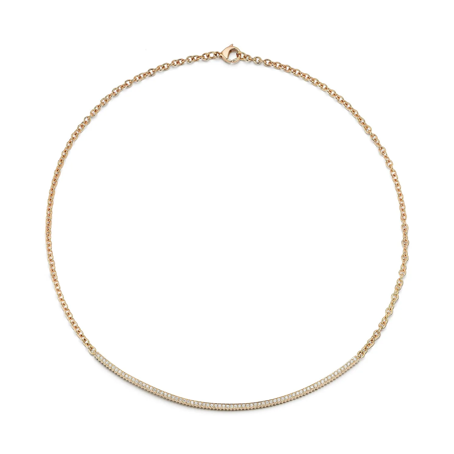 CLIVE 18K DIAMOND FLUTED BAR NECKLACE