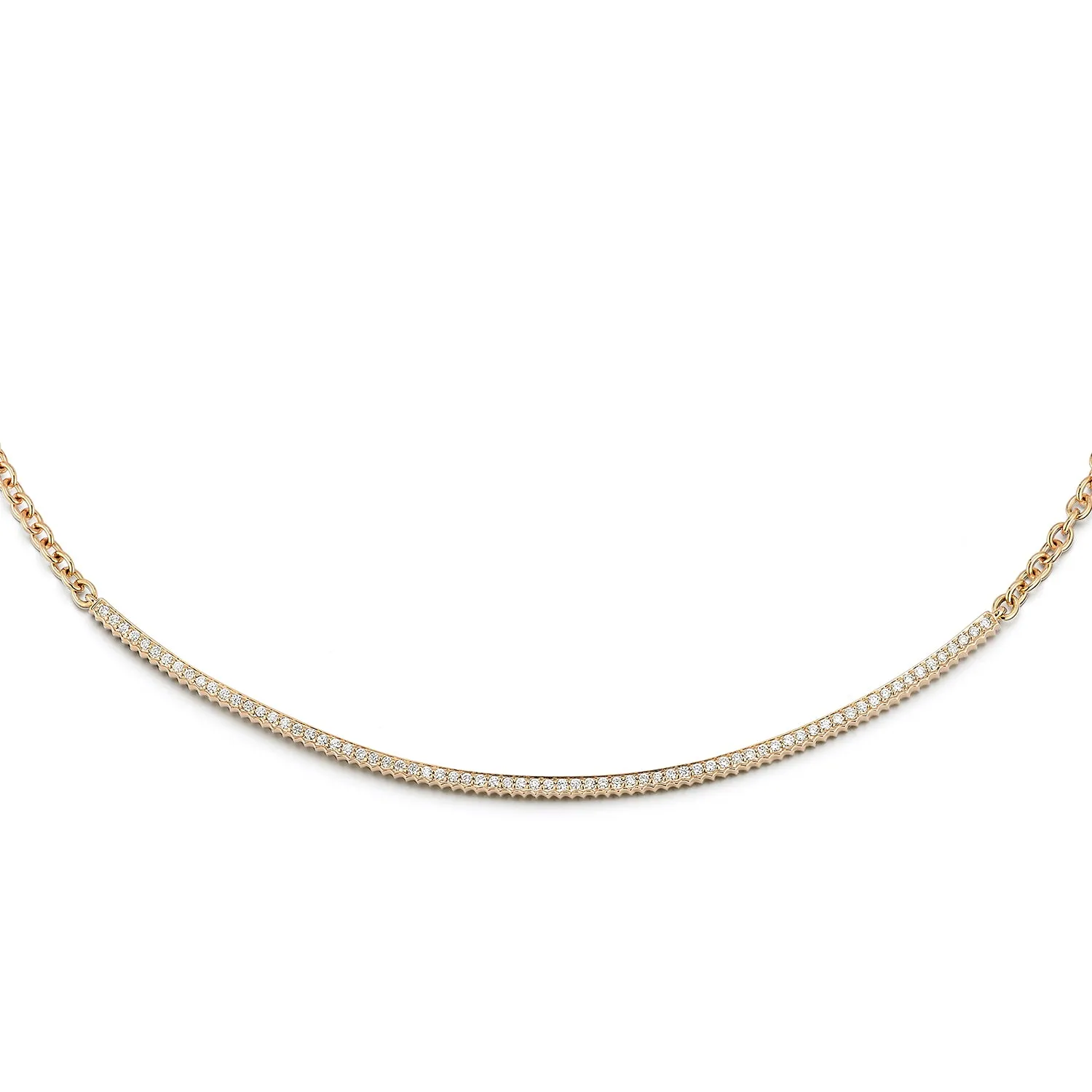 CLIVE 18K DIAMOND FLUTED BAR NECKLACE