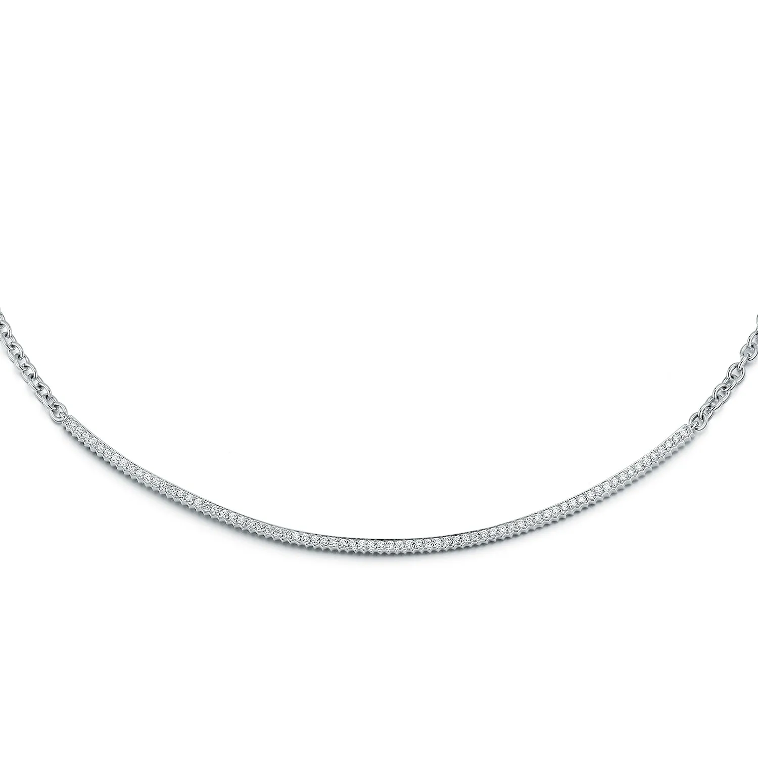 CLIVE 18K DIAMOND FLUTED BAR NECKLACE