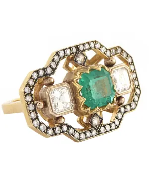 Colombian Emerald and Diamond Ring