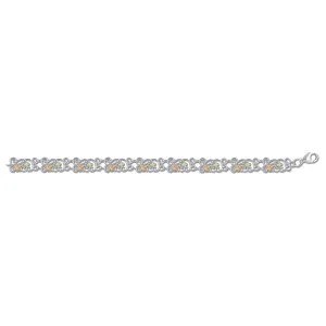 Colorful Links - Sterling Silver Black Hills Gold Bracelet