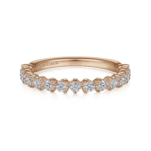 Contemporary Diamond Curved Prong Wedding Band