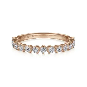 Contemporary Diamond Curved Prong Wedding Band