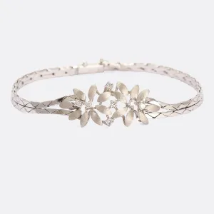 Contemporary Diamond Flower Bracelet