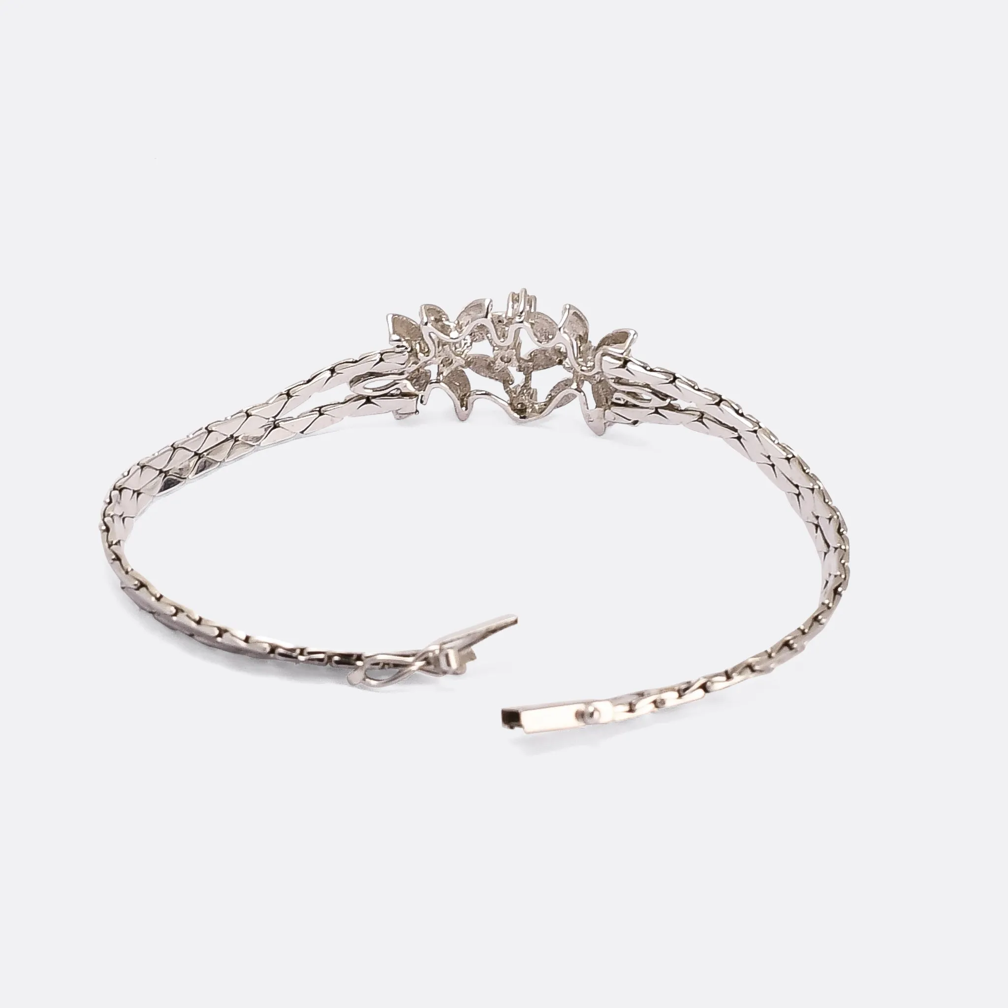 Contemporary Diamond Flower Bracelet