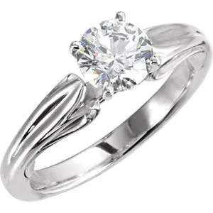 Continuum Sterling Silver 5.8 mm Round Cubic Zirconia Solitaire Ring
