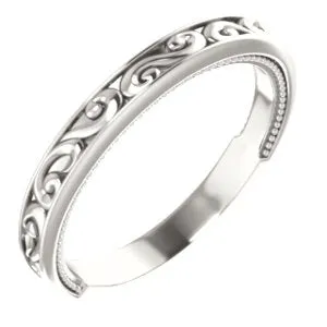 Continuum Sterling Silver Vintage-Inspired Matching Band