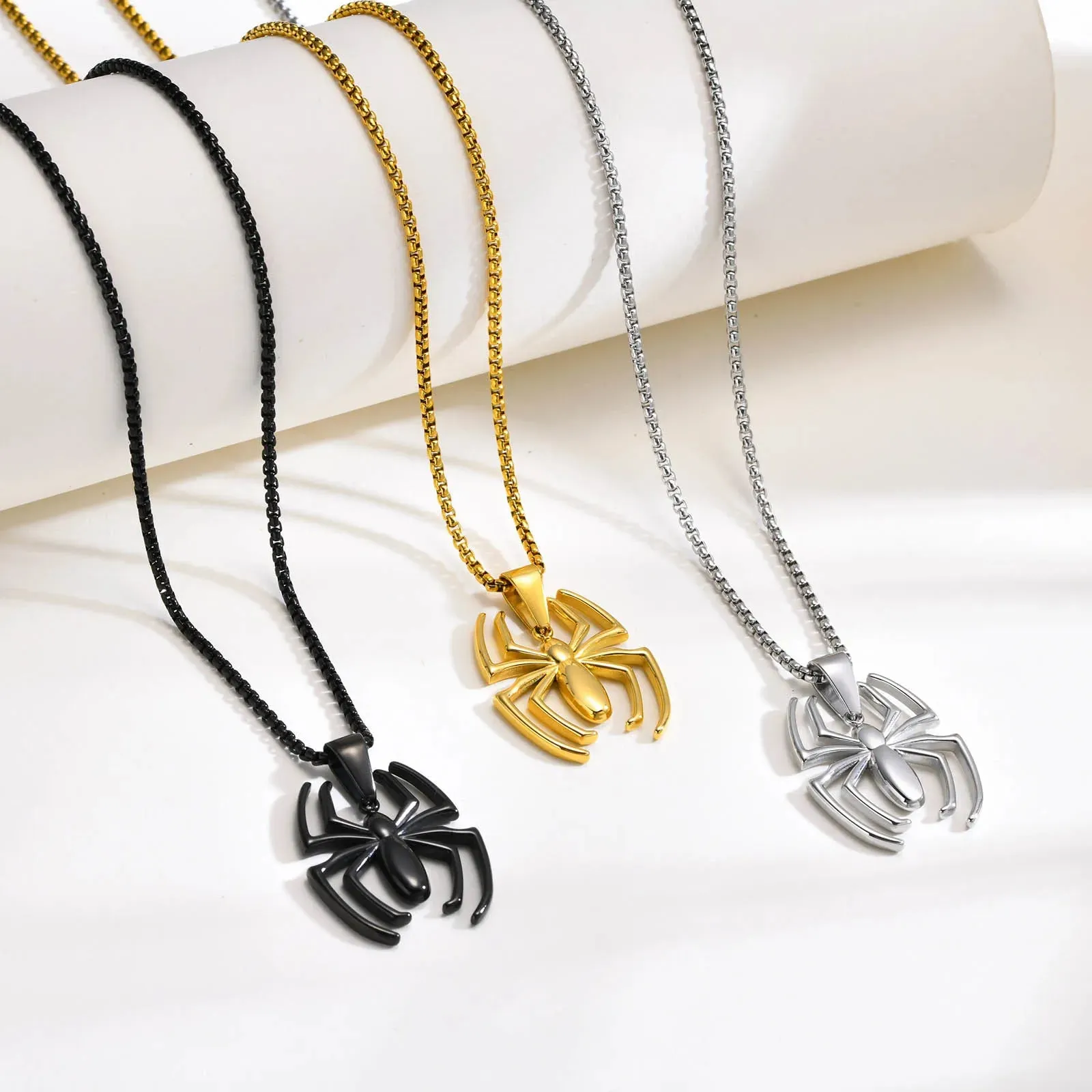 Cool Gothic Spider Necklaces for Men Boys