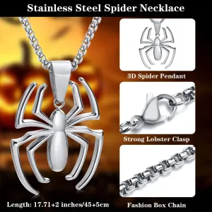 Cool Gothic Spider Necklaces for Men Boys