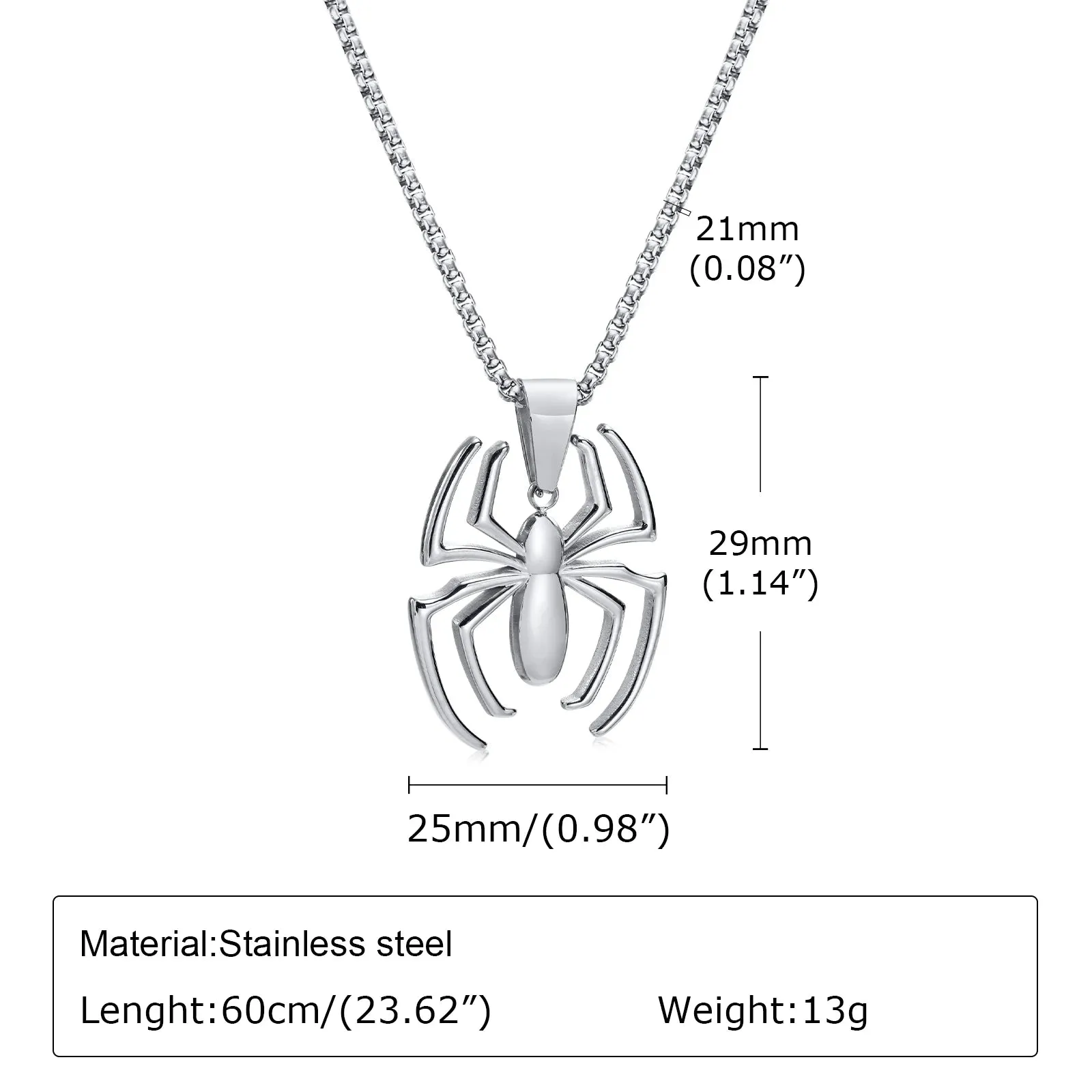 Cool Gothic Spider Necklaces for Men Boys