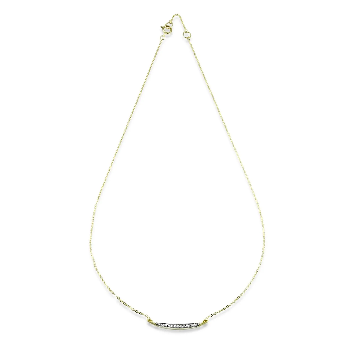 Crescent Pavé Necklace Medium - 18K Gold Vermeil   CZ Blanc