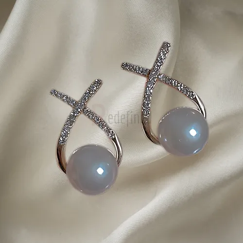 Cross Pearl Drop Earrings