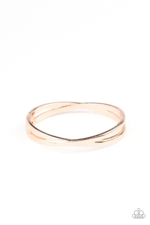 Crossing Over Rose Gold Paparazzi Bracelet