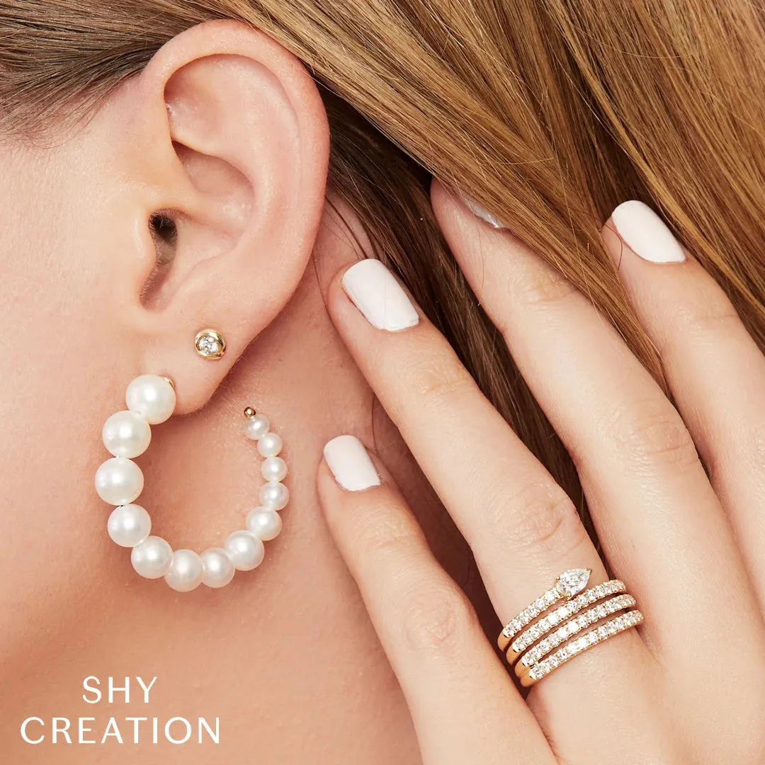 Cultured Pearl Hoop Earrings