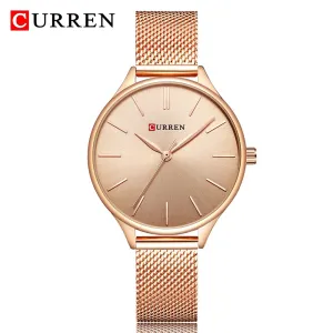 CURREN Fashion Rose Gold Women Watch Minimalism Elegant Luxury Lady Watches Waterproof Dress Wristwatch For Female Reloj Mujer